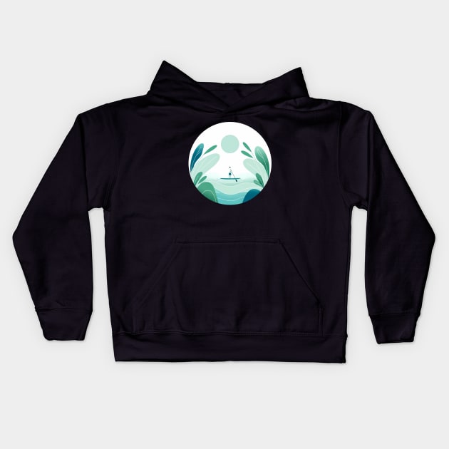 One paddle at a time Kids Hoodie by Moniato